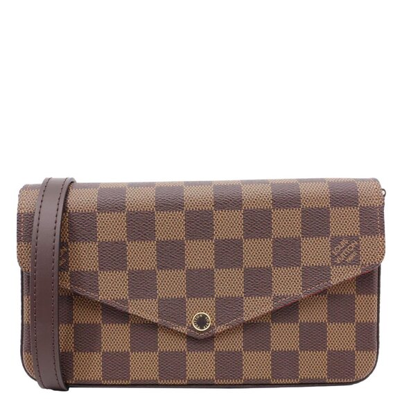 Louis Vuitton  Felicie Pochette Damier Ebene Crossbody Bag Brown - Picture 1 of 13
